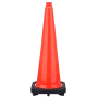 28" Slim Orange Traffic Cone, 5.5 lb Black Base