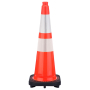 28" Slim Orange Traffic Cone, 5.5 lb Black Base, w/ 6" & 4" 3M Reflective Collar