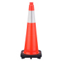 28" Slim Orange Traffic Cone, 5.5lb Black Base w/6" Reflective Collar