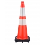 28" Slim Orange Traffic Cone Black Base, 5.5 lbs w/ 6" & 4" 3M Reflective Collar