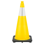 28" Yellow Traffic Cone, 7 lb Black Base, w/6" Reflective Collar