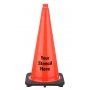 FREE STENCIL 28" Orange Traffic Cone Black Base, 7 lbs