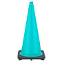 28" Teal Green Traffic Cone, 7 lb Black Base