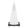 28" White Traffic Cone, 7 lb Black Base, w/6" 3M Reflective Collar