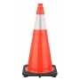 28" Orange Traffic Cone, 7 lb Black Base, w/6" Reflective Collar