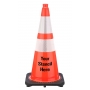 FREE STENCIL 28" Orange Traffic Cone Black Base, 7 lbs w/ 6" & 4" 3M Reflective Collar