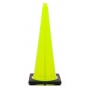 36" Lime Green Traffic Cone Black Base, 12 lbs
