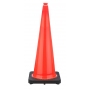36" Orange Traffic Cone Black Base, 10 lbs