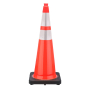 AL DOT  36" Orange Traffic Cone, 10 lb Black Base, w/6" & 4" 3M Reflective Collar