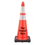 FREE STENCIL FL DOT 36" Orange Traffic Cone, 12 lbs w/ 6" & 4" 3M Reflective Collar