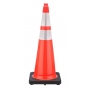 36" Orange Traffic Cone Black Base, 10 lbs w/ 6" & 4" 3M Reflective Collar