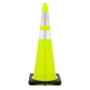 36" Lime Green Traffic Cone 10lb Base w/6" & 4" 3M Reflective Collar