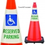 Reflective Cone Message Collar: Reserved Parking Handicap