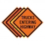 48" x 48" Roll Up Traffic Sign - Trucks Entering Highway