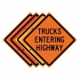 48" x 48" Roll Up Traffic Sign - Trucks Entering Highway