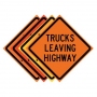 48" x 48" Roll Up Traffic Sign - Trucks Leaving Highway