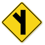 Official MUTCD Side Road at Angle (Left) Sign 