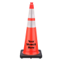 FREE STENCIL 36" Orange Traffic Cone, 12 lb Black Base, w/6" & 4" 3M Reflective Collar 