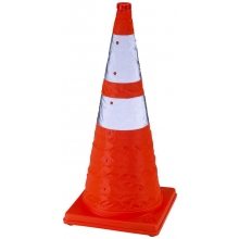 28" Orange Collapsible Pop Up Cone w/LED Light 6" & 4" Reflective Collar