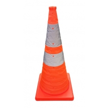 28" Orange Collapsible Pop Up Cones 6" & 4" Reflective Collar (Pack of 5)