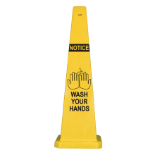Lamba 36" Safety Cone -  Notice Wash Your Hands