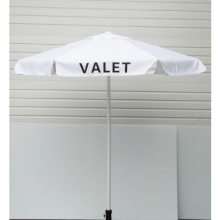 Valet White Podium Aluminum Frame Umbrella