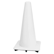 Lakeside 18" White Traffic Cone, Made in USA