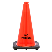 18" No Parking STENCIL Traffic Cone, 3 lb Black Base