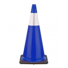 28" Navy Blue Traffic Cone Black Base, 7 lbs w/6" Reflective Collar