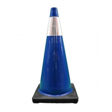 28" Blue Traffic Cone, 7 lbs w/ 6" Reflective Collar