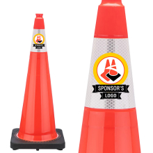 Traffic Cone Ads 6" Collar Sleeve for 36" Cones - 100 Pack