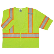 GloWear Class 3 Two-Tone Hi Vis Vest Lime w/1 Inside Pocket 