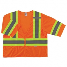 GloWear Class 3 Two-Tone Hi-Vis Vest Orange w/1 Inside Pocket