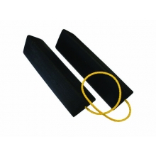 18 Inch Aircraft Chocks Pair w/36 Inch Yellow Rope Connector