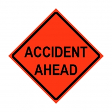 36" x 36" Roll Up Traffic Sign - Accident Ahead