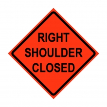 36" x 36" Roll Up Traffic Sign - Right Shoulder Closed