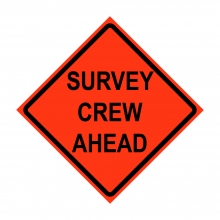 36" x 36" Roll Up Traffic Sign - Survey Crew Ahead