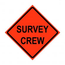 36" x 36" Roll Up Traffic Sign - Survey Crew