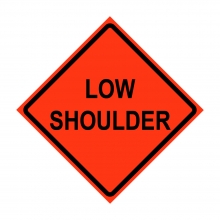 48" x 48" Roll Up Traffic Sign - Low Shoulder
