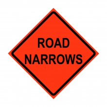 36" x 36" Roll Up Traffic Sign - Road Narrows