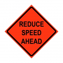 36" x 36" Roll Up Traffic Sign - Reduce Speed Ahead