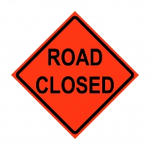 48" x 48" Roll Up Traffic Sign - Road Closed