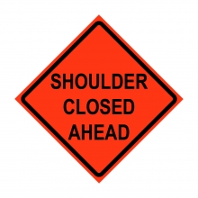 48" x 48" Roll Up Traffic Sign - Shoulder Closed Ahead
