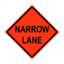 48" x 48" Roll Up Traffic Sign - Narrow Lane