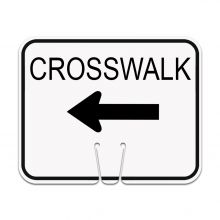 Traffic Cone Sign - LEFT CROSSWALK