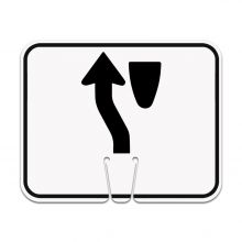 Traffic Cone Sign - KEEP LEFT Symbol