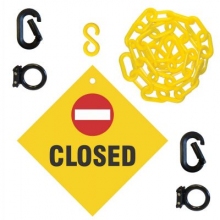 Closed Sign & Magnet Ring Carabiner Kit w/Plastic Chain
