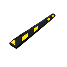 Black Rubber Parking Curb w/Yellow Reflective Tape
