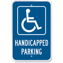 Official ADA Handicapped Aluminum Sign w/Symbol