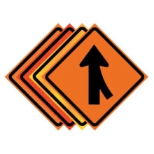48" x 48" Roll Up Traffic Sign - Right Lane Merge Symbol